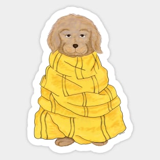 Proud dog with yellow scarf Sticker